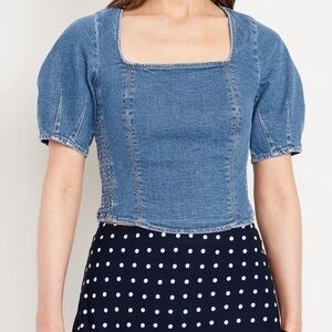 Old Navy Blue Denim Blouse